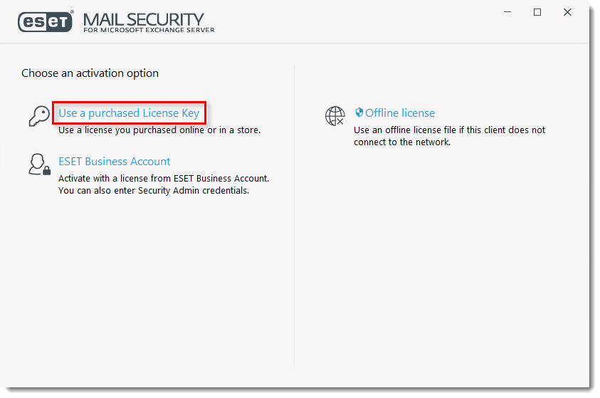 Select Add Secure Mail Key מדריך התקנת Mail Security על שרת Microsoft Exchange