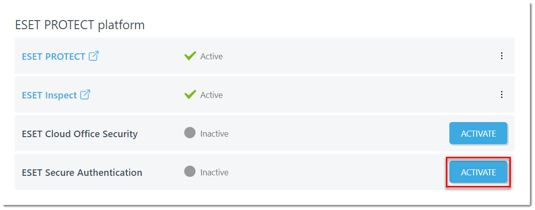התקנת ממשק הניהול (ESET Secure Authentication (ESA בענן