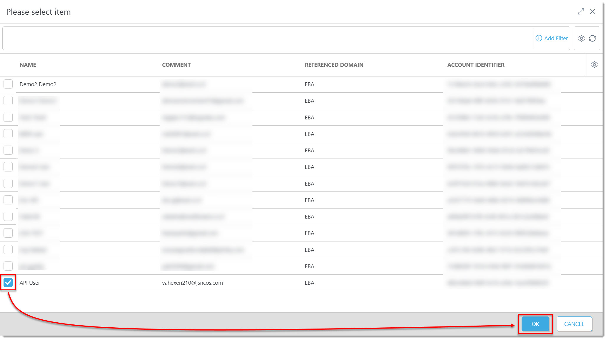 22 api user for dor